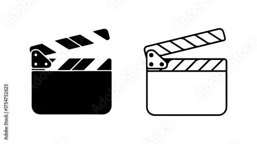 Clapperboard icons with transparent background