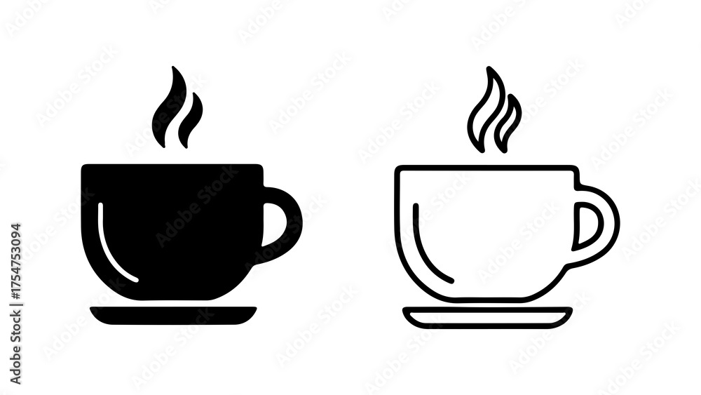 Obraz premium Hot beverage cups with transparent background