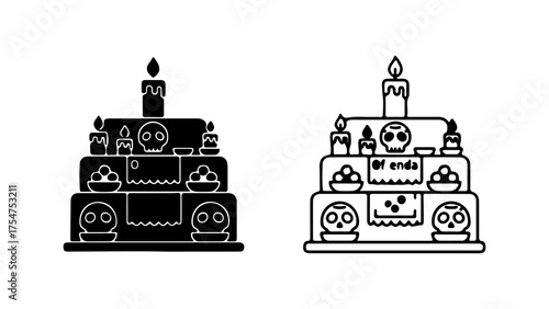 Day of the dead cake with transparent background