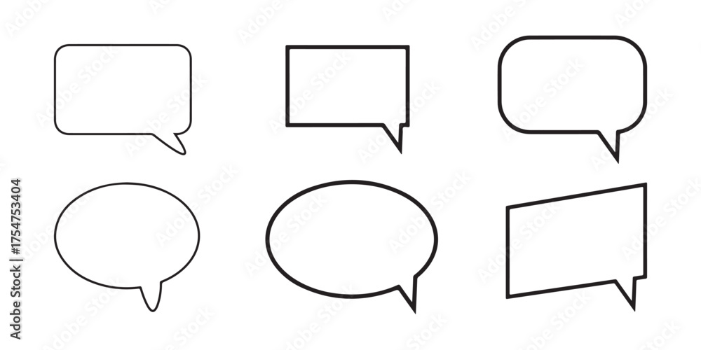 Obraz premium Set of Comic Speech Bubble Shapes. Vector Outlines for Dialogue, Thoughts, and Graphic Design.