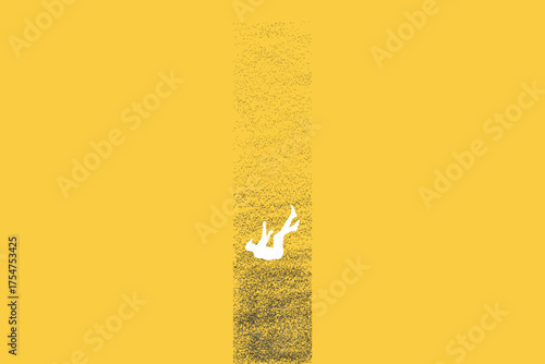 Business and financial crisis vector concept with businessman falling down. Symbol of market crash, recession, risk, bankruptcy and loss. Eps10 illustration