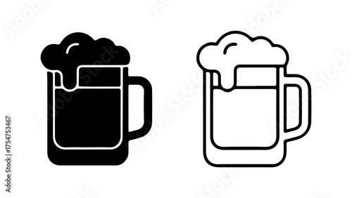 Beer mug outline with transparent background