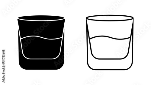 Whiskey glasses with liquid with transparent background