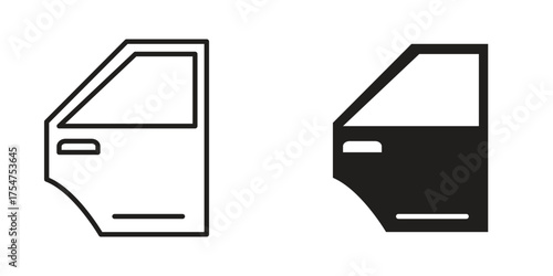 car door icon in vector. Logotype