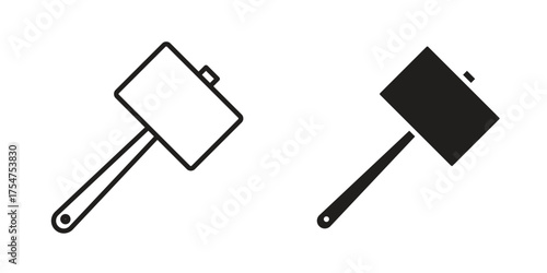 Wooden mallet icon in vector. Logotype