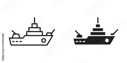 Warship icon in vector. Logotype