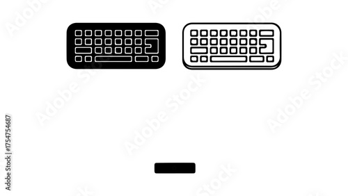 Keypad icons with outline and transparent background