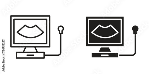Ultrasonography icon in vector. Logotype