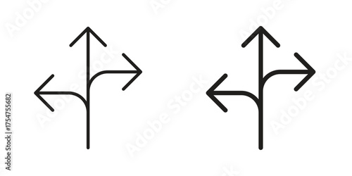 Three directions icon in vector. Logotype