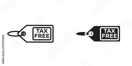 Tax free icon in vector. Logotype