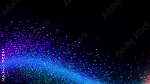 Luminous Waves Swirling in a Black Background