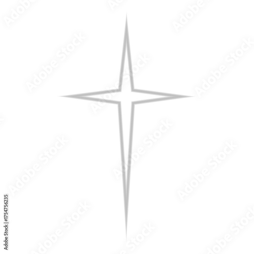 Bright four-rayed  star of Bethlehem or Christmas Star isolated with transparency. Template for New Year and Christmas projects