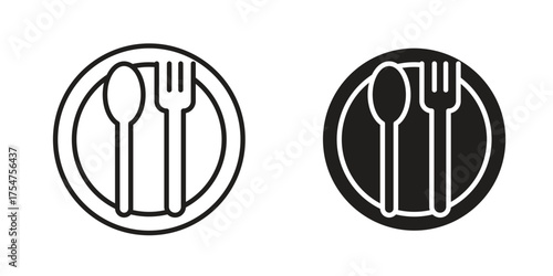 Spoon and Fork icon in vector. Logotype