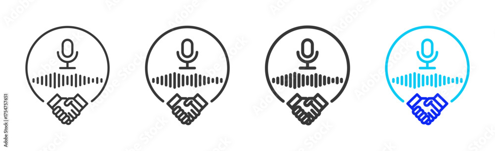 Obraz premium Media Handling icon set collection in creative outline style for business featuring multiple thickness variations suitable for crisis management 