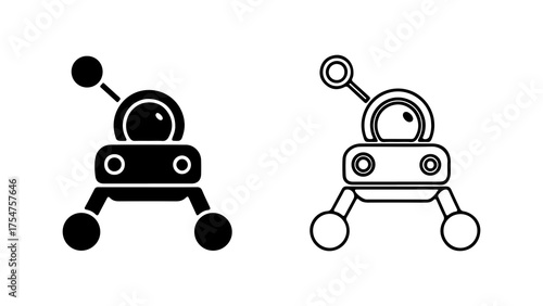 Robot rover icons with transparent background