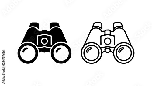 Binoculars icon set with transparent background