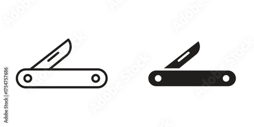 Pocket knife icon in vector. Logotype
