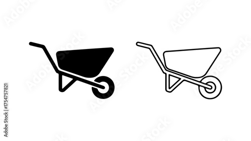 Wheelbarrow icon with transparent background