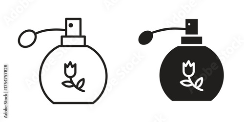 Perfume bottle icon in vector. Logotype