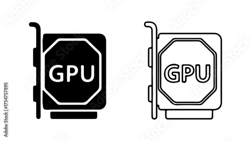 Graphics processing unit icon with transparent background