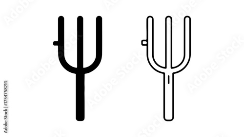 Trident symbol outline with transparent background