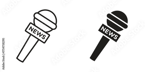 News microphone icon in vector. Logotype