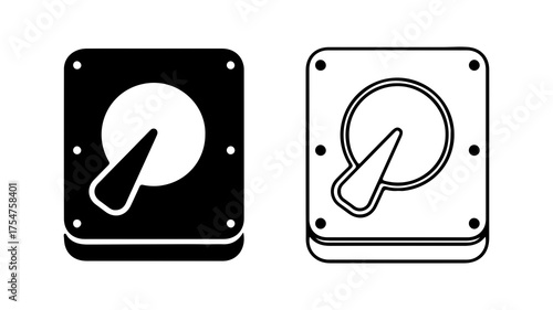 Hard drive icon with transparent background