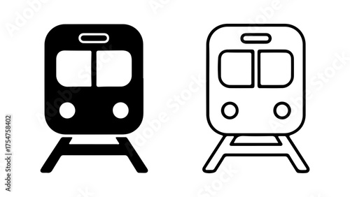 Subway train icon with transparent background