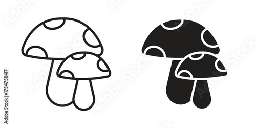 Mushrooms icon in vector. Logotype