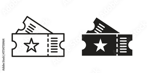 Movie ticket icon in vector. Logotype