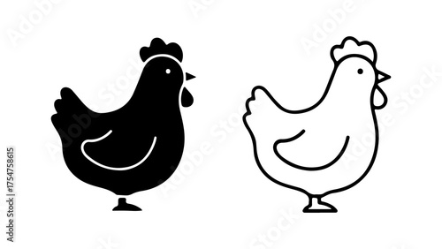 Chicken icons with transparent background