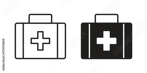 Medical aid kit icon in vector. Logotype