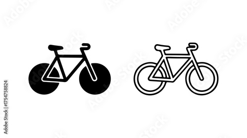 Bicycle icon set with transparent background