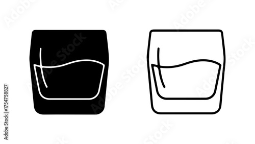 Whiskey glass outline with transparent background