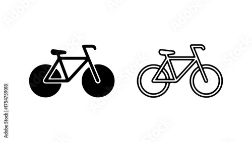 Bicycle icon set with transparent background