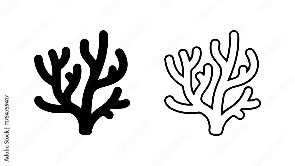 Obraz premium Coral branches with transparent background