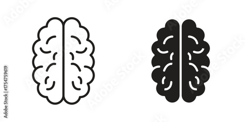 Human brain icon in vector. Logotype