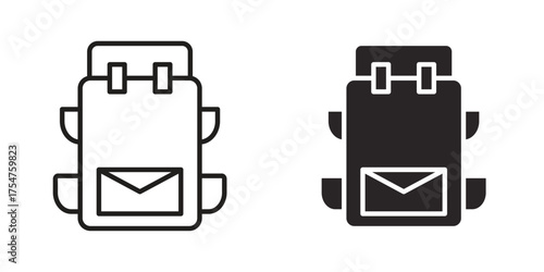 Hiking backpack icon in vector. Logotype