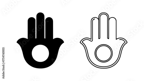 Hamsa hand symbol with transparent background
