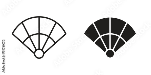 Hand fan icon in vector. Logotype