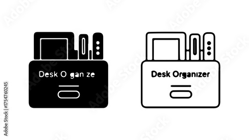 Desk organizer icon with transparent background