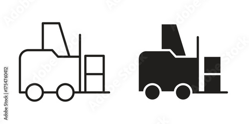 Forklift icon in vector. Logotype