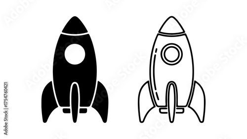 Rocket ship icon with transparent background