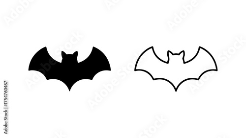 Bat silhouettes with transparent background