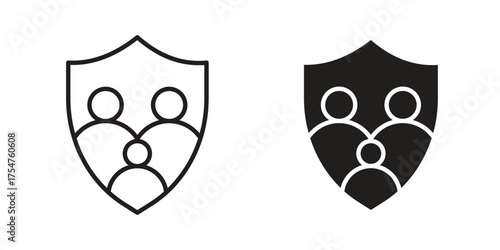Family insurance icon in vector. Logotype
