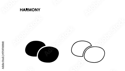 Harmony concept with overlapping circles with transparent background