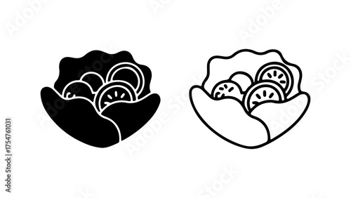 Lettuce wrap with tomato with transparent background