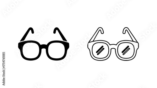 Eyeglasses outline with transparent background