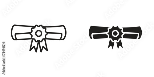 Diploma icon in vector. Logotype