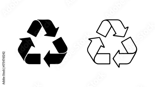 Recycling symbols with transparent background